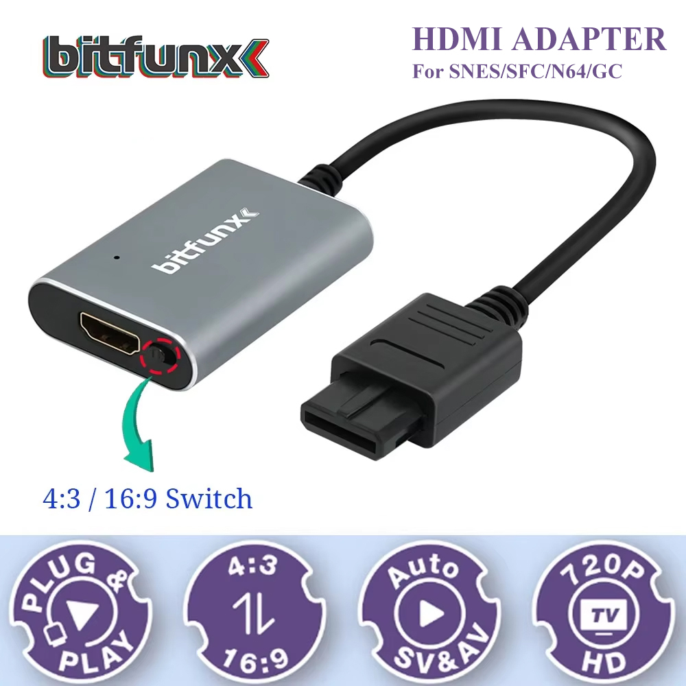 Gaming Console With Tv - Adaptador Bitfunx 720P Svideo / AV