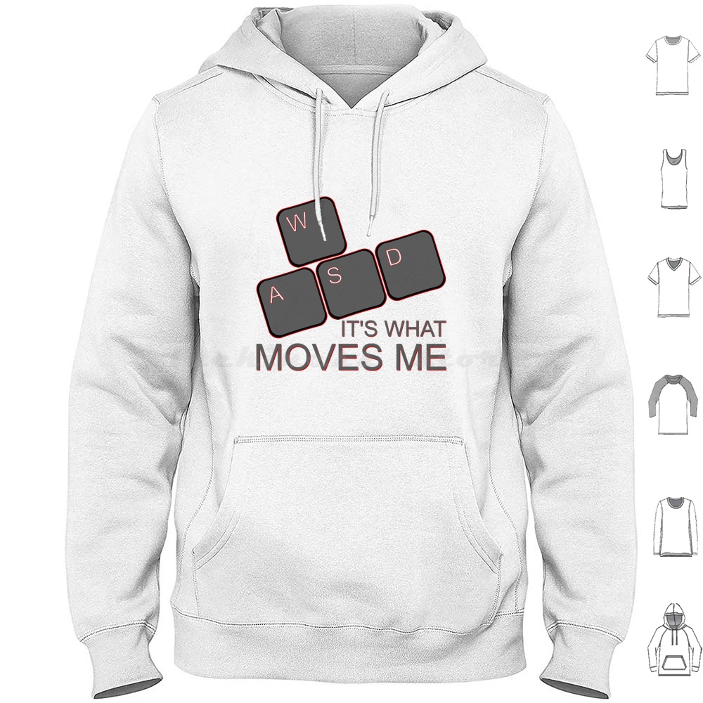 Gaming Console Keyboard - Wasd Moves Me Hoodies Manga Longa