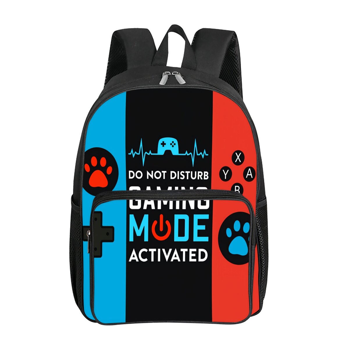 Gaming Console Kids - Mochila escolar casual com bolso frontal