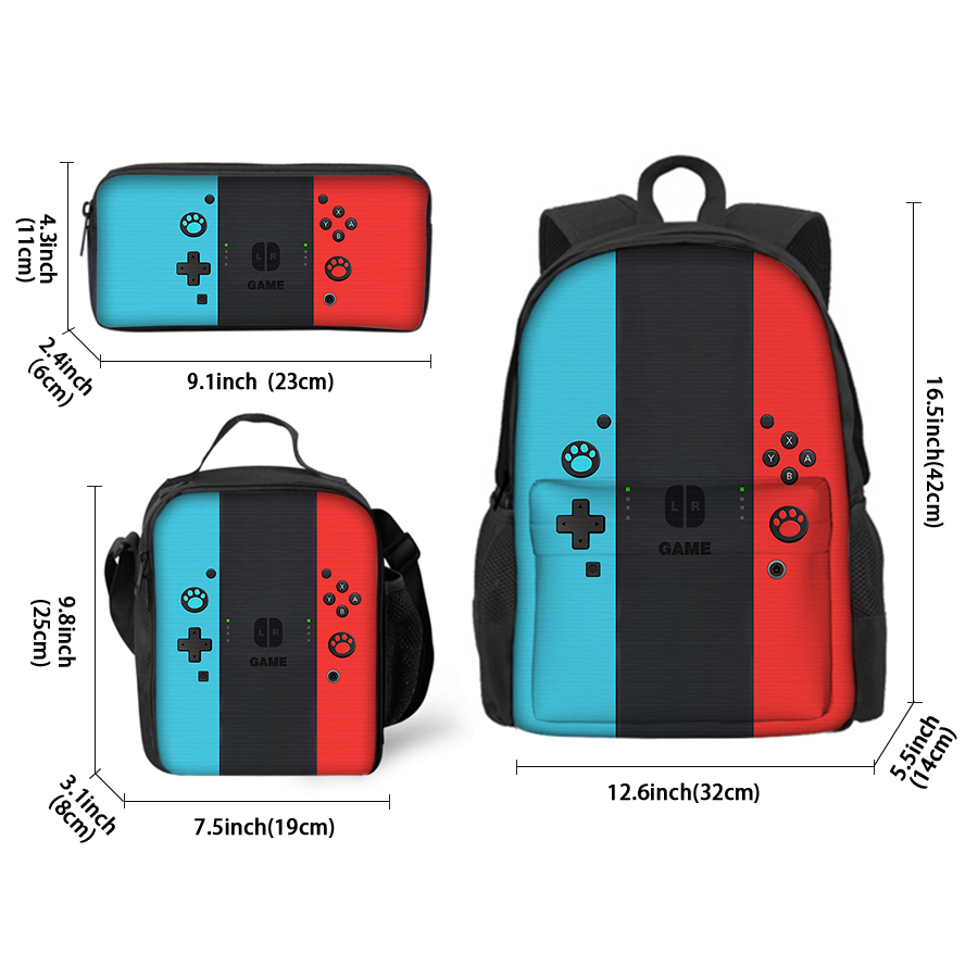 Conjunto de 3 peças de bolsas  - Gaming Console Kids avaliação e preço