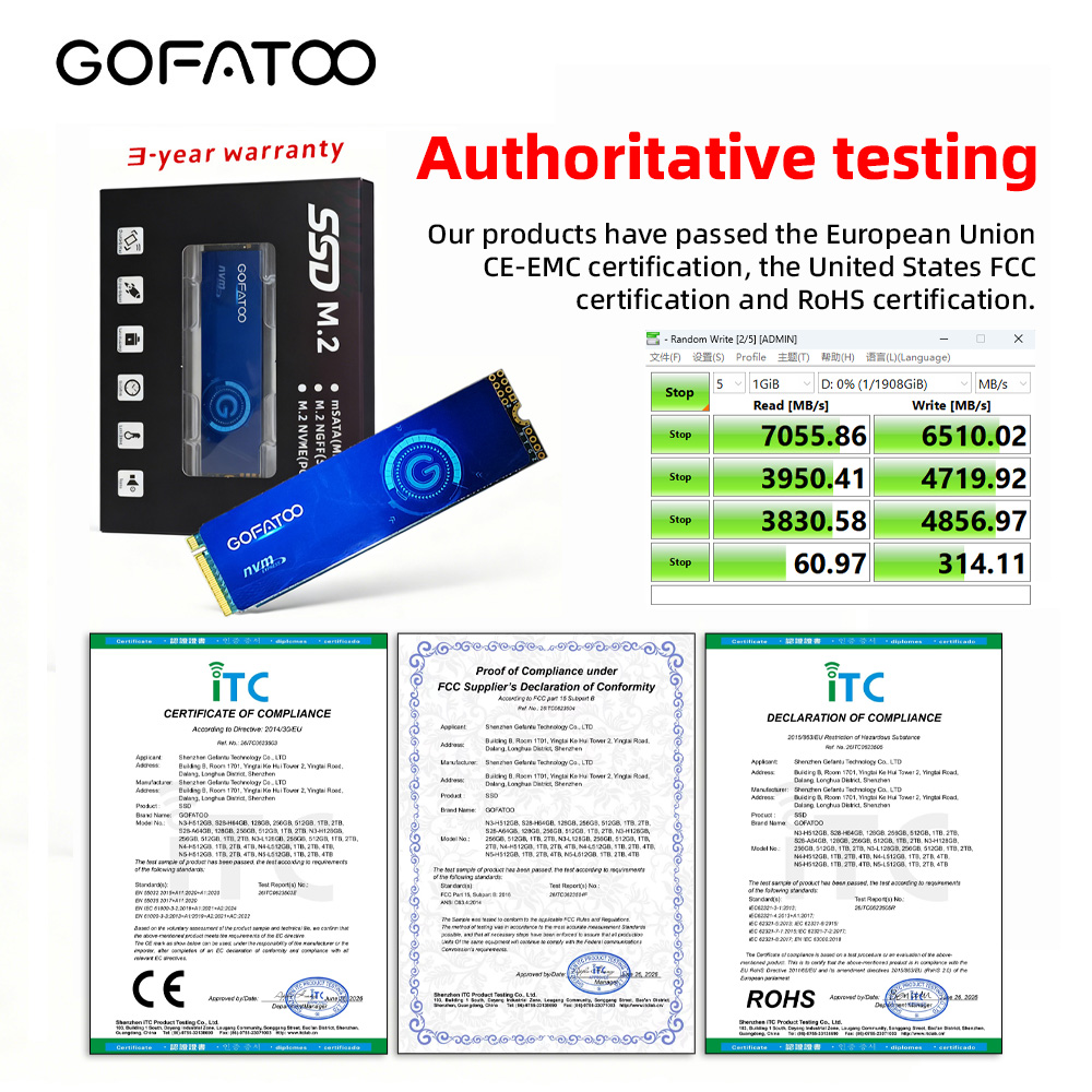 GOFATOO SSD NVMe M2 PCIe 4.0 x - Gaming Console Driving avaliação e preço